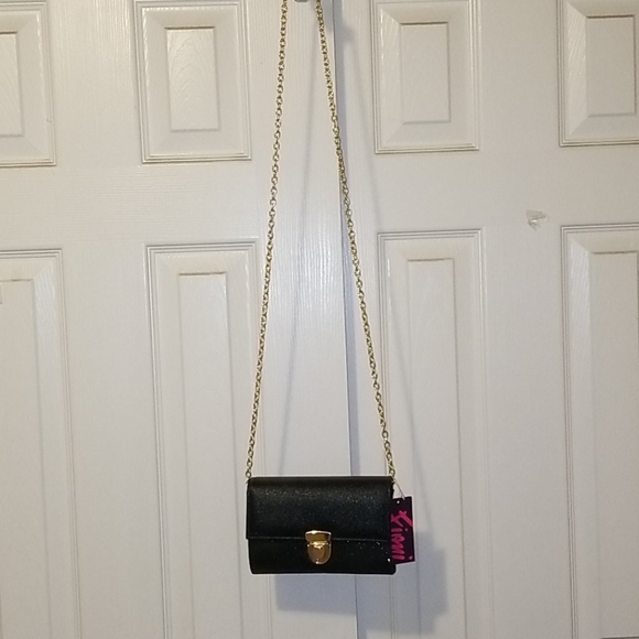 FIONI Clothing Bags Last Chance Nwt Fioni Black Glitter Clutch With